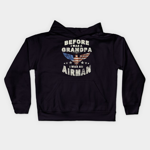 Airman Grandpa Kids Hoodie by veerkun